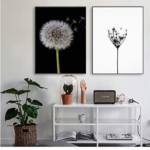 Toile affiche mur art saule neige noir et blanc 50x70cm sans cadre pour decoration bureau