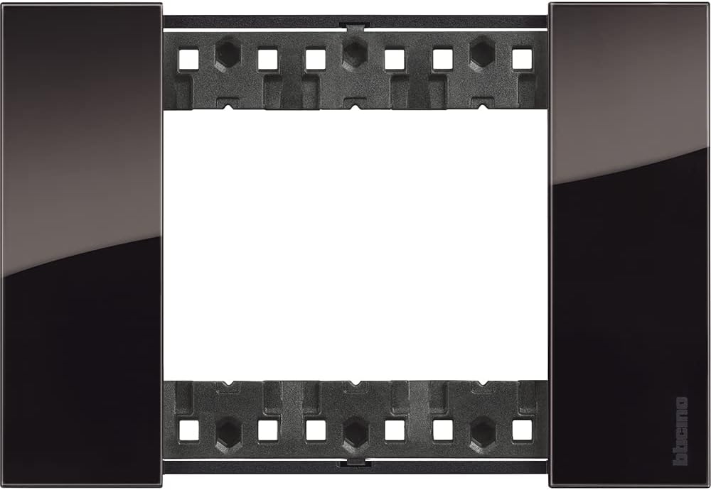 Bticino KA4803KG Living Now Plate 3 Modules, Zamak, Black