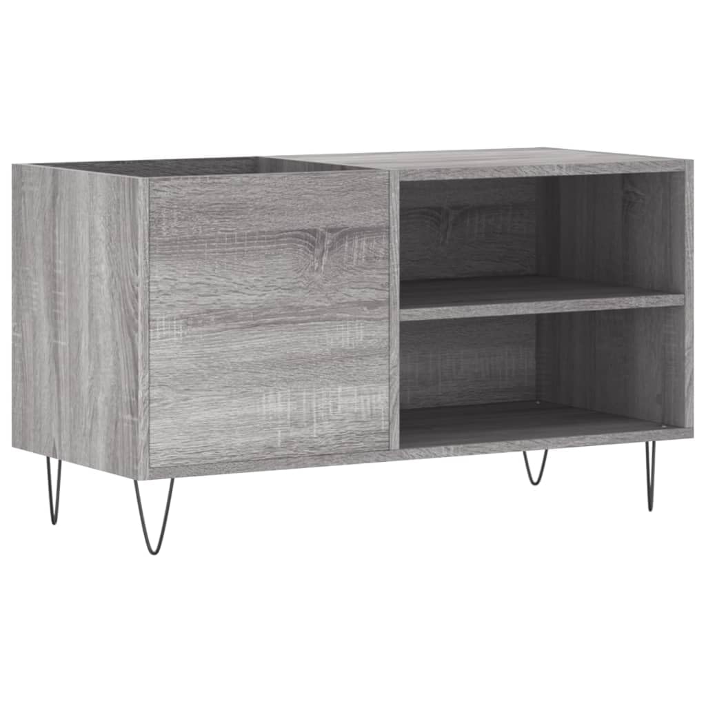 Hothingwell Sonoma - Armario para discos de vinilo (85 x 38 x 48 cm, madera de ingeniería, mueble de almacenamiento LP con tapa robusta y patas de hierro