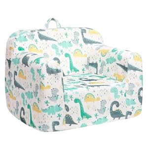 ALIMORDEN Kids Ultra-Soft Snuggle Foam Filled Chair, Single Cuddly Sofa for Boys and Girls, Dinosaur