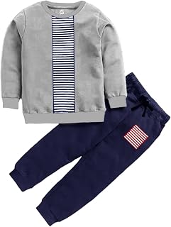 British Kings Boys Designer Set 100% Cotton Long Sleeve T shirt Round neck, Contrast Long Pant with cuff at bottom. Cut an... Price In India