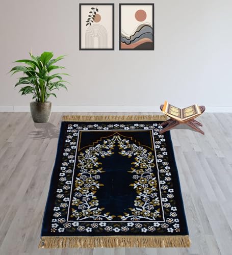 Image of Janamaz Prayer Mat - Turkey Soft Velvet Namaz Mat | Premium Aasan for Daily Salah, Janimaz Namaz, Comfortable & Durable Prayer Mat | 44x27 Inch, (18)