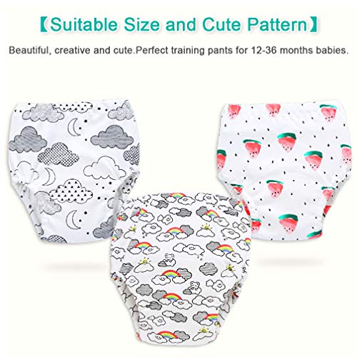 6 Pack Training Underwear For Baby, Maveek Toddler Potty Training Pants For Boys & Girls Reusable Waterproof, Cute Pattern Rainbow Animal Fish Orange, Child Underpants Panties 12 Month/18 Months/2-6T #TOP7