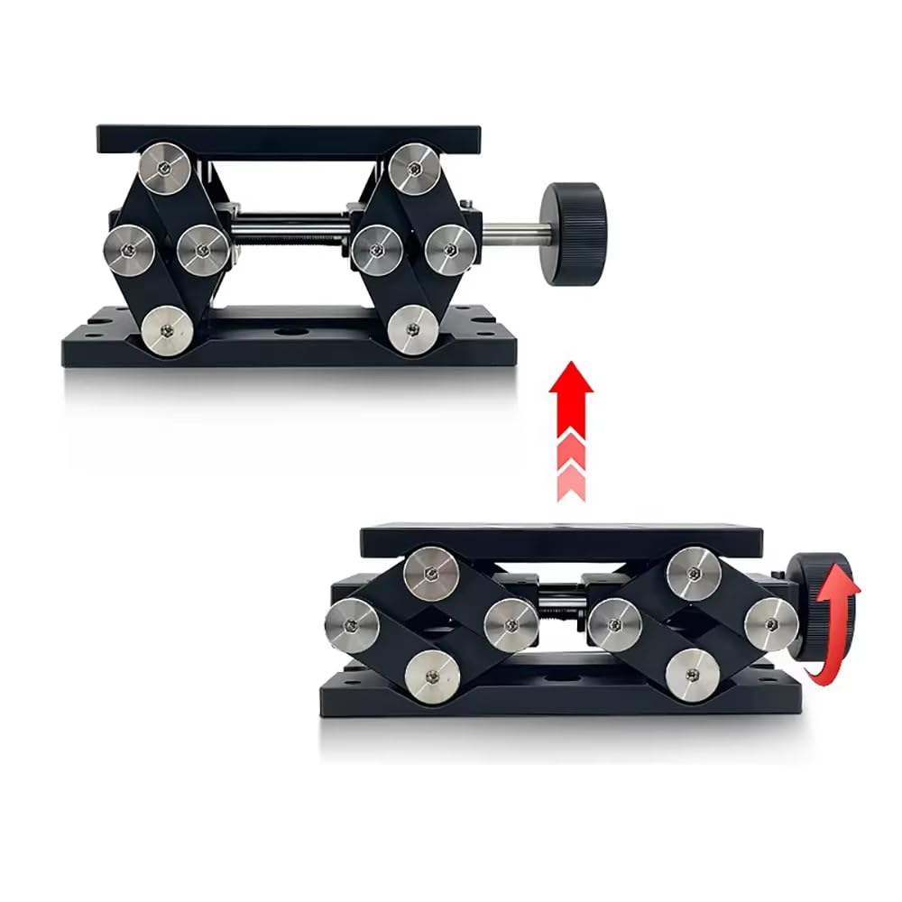 Plataforma Elevadora de Precisión en el Eje Z, Gato de Laboratorio Manual, Plataforma de Ajuste Lineal con Accionamiento Micrométrico mediante Tornillo, Capacidad de Carga de 15 KG