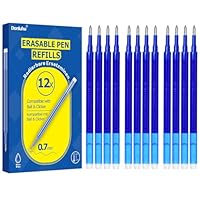 Donluhu 12x Radierbare Ersatzminen 0.7mm | 400m Schreiblänge Blau | Kompatibel mit Pilot FriXion Ball & Clicker & Eberhard Faber | Ersatzmine für Gelstift radierbar | Praktisch für Schule und Alltag