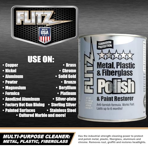 Flitz CA 03518-6 Blue Metal, Plastic and Fiberglass Polish Paste, 2.0 lbs. Quart Can