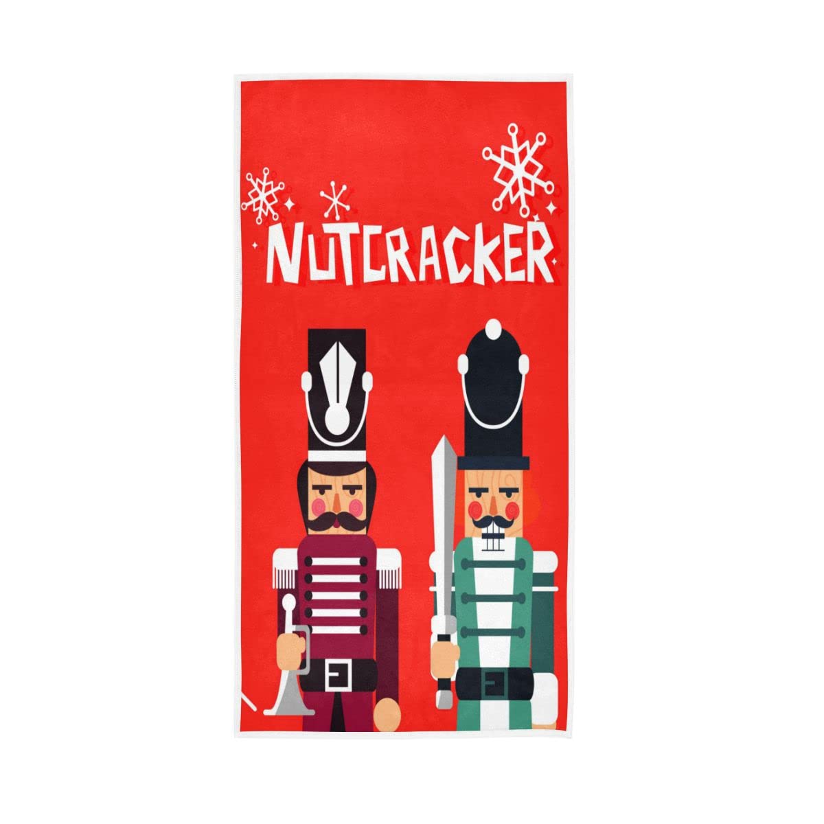HUYGD Christmas Nutcracker Red Soft Hand Towels Absorbent Bath Towel Multipurpose for Bathroom Hotel Gym Spa 30"x15"