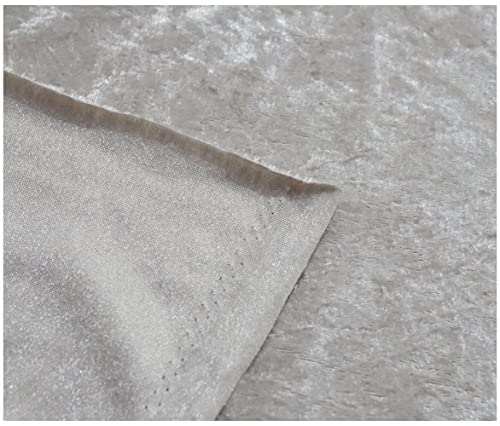 Crushed Velvet Fabric Craft Stretch Velour Material, Soft Furnishing & Craft Velour Fabric, 150cm Wide (Champagne - Image 3