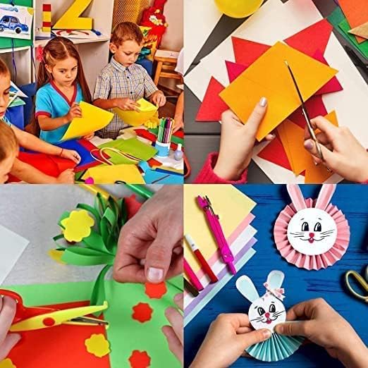 Neon Origami Paper 15 cm X 15 cm Pack of 100 Sheets (10 sheet x 10 color) Fluorescent Color Both Side Coloured For Origami, Scrapbooking, Project Work.193