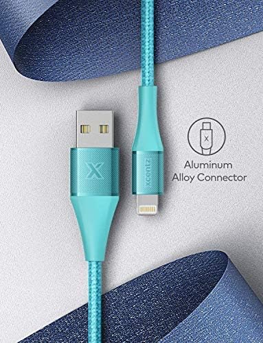 iPhone Charger, Xcentz 2Pack 10ft iPhone Charger Cable Long [Apple MFi Certified] Nylon Lightning Cable Fast Charging Cord Charger for iPhone 11 Pro Max Xs MAX XR X SE 8 7 6S Plus, iPad (Blue)