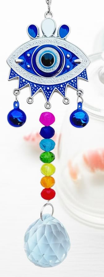 Image of Evil Eye Hanging Nazar Battu for Home Entrance Decoration, House Main Door Decor Hanging Decorative Items, Feng Shui Items for Good Luck, Housewarming Gift