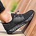 Men's Breathable Mesh Steel Toe Shoes,Lightweight Soft Sole Comfortable Safety Shoes Dock Warehouse Construction Industry Work Shoes,Casual Fashion Non-Slip Sneakers (Black,7)