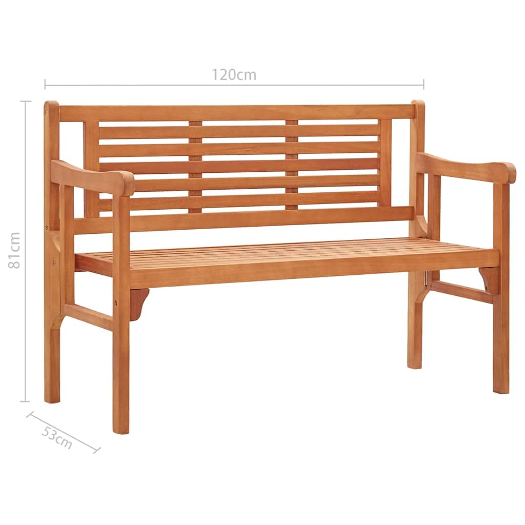 Panchina Pieghevole da Giardino 120 cm in Legno di Eucalipto
