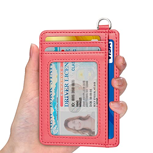 Image of Slim Minimalist Front Pocket Wallet, RFID Blocking Credit Card Holder Wallet with Detachable D-Shackle for Men Women