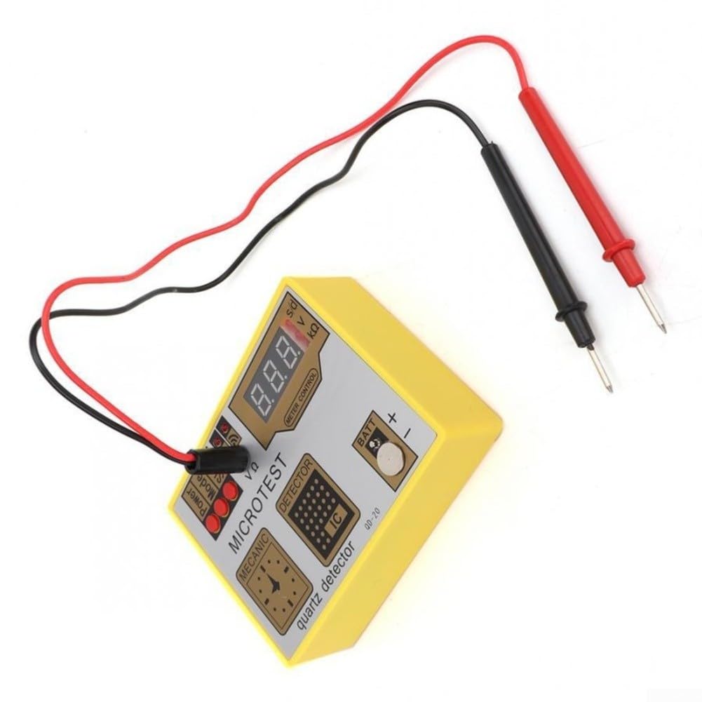 Minhe QD-20 - Strumento di manutenzione per orologio, tester per impulsi della batteria dell'orologio QD20, per movimento al quarzo, con funzione smagnetizzatore, monitoraggio in tempo reale, ABS e