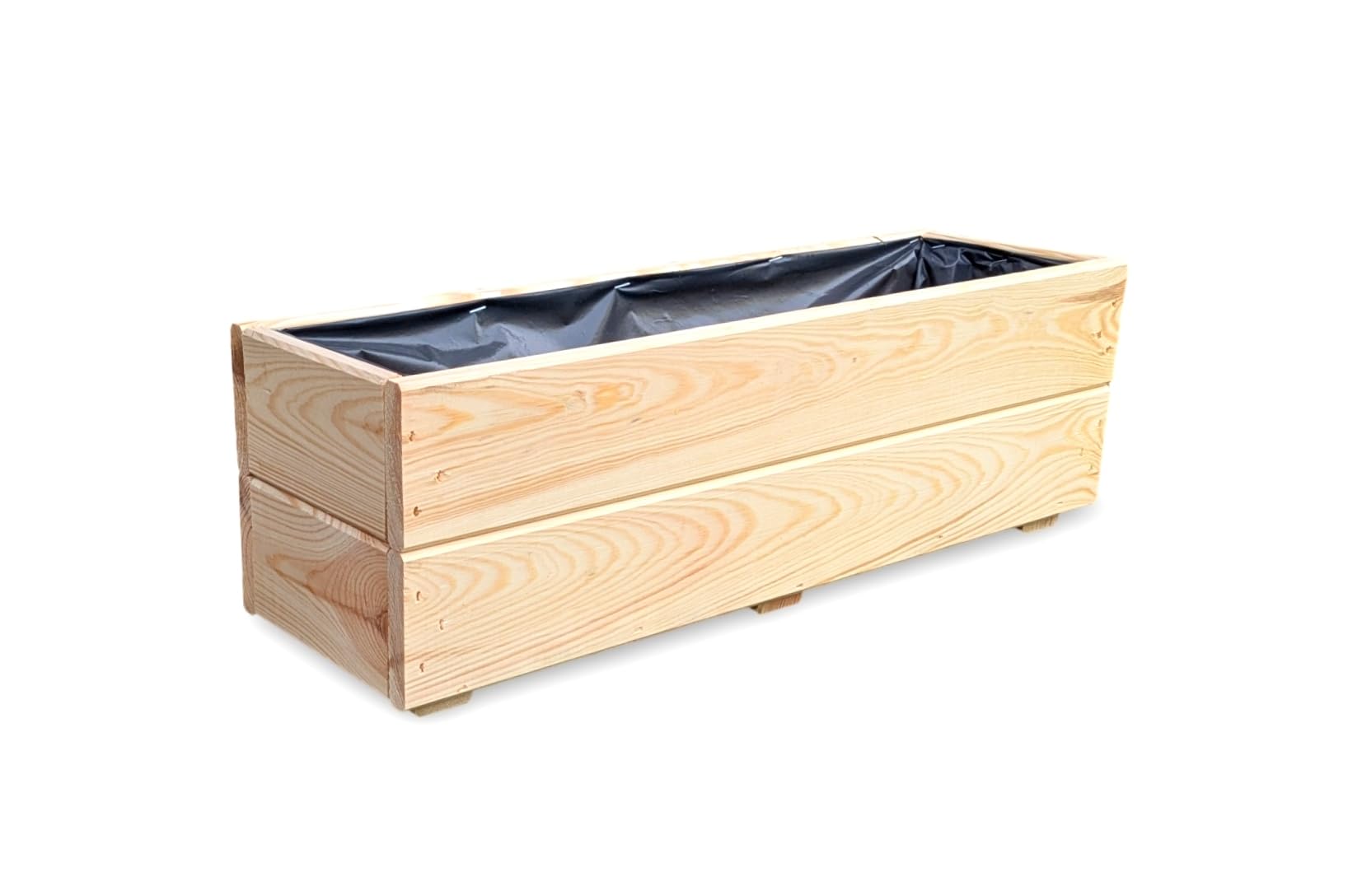 FKL DESIGN Home Deco Jardinera de Madera 60 cm – Macetero de Abeto Impregnado con Revestimiento y Drenaje – Jardinera para Balcón Terraza y Jardín – Montada, D27 (Crudo, 60 cm)
