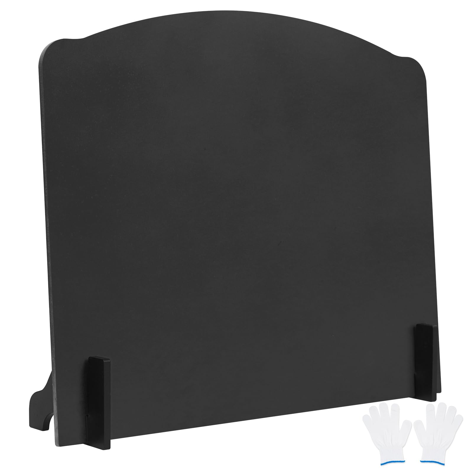 Fireback in ferro con piedini, 55,9 cm piastre posteriori per camino, riflettore di calore, nero, stile moderno