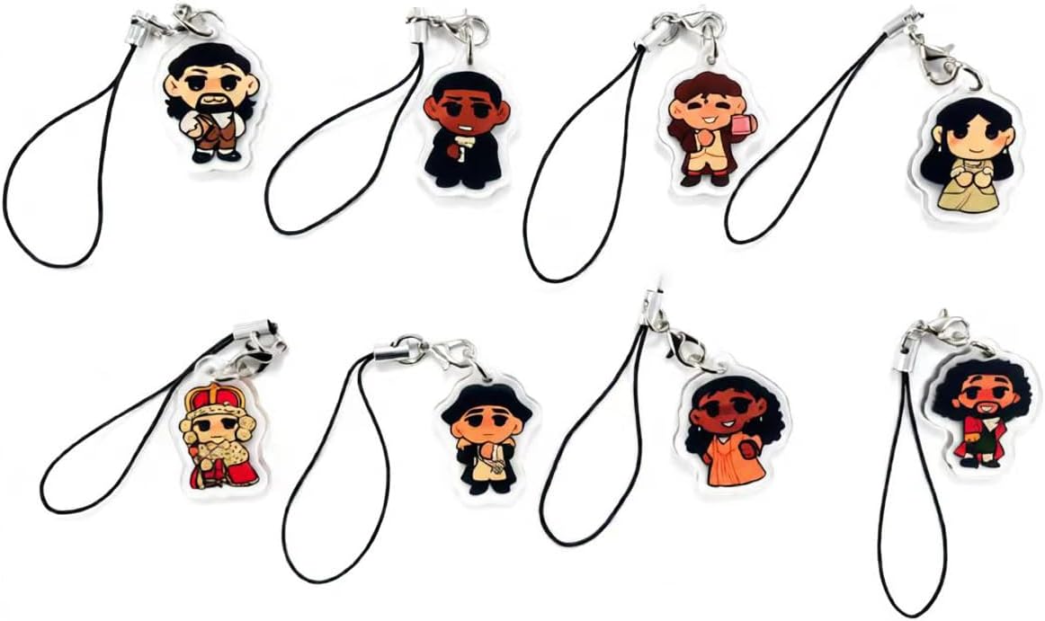 QualityLife 8Pcs Hamilton Role Keychains,Musical Merch for Fans,Hamilton Gift for Musical Lovers