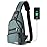 AMJ Crossbody Sling Bag Men Women, Casual Shoulder Backpack, Chest Daypack Satchel for Hiking Travel (Small, Dark Green)