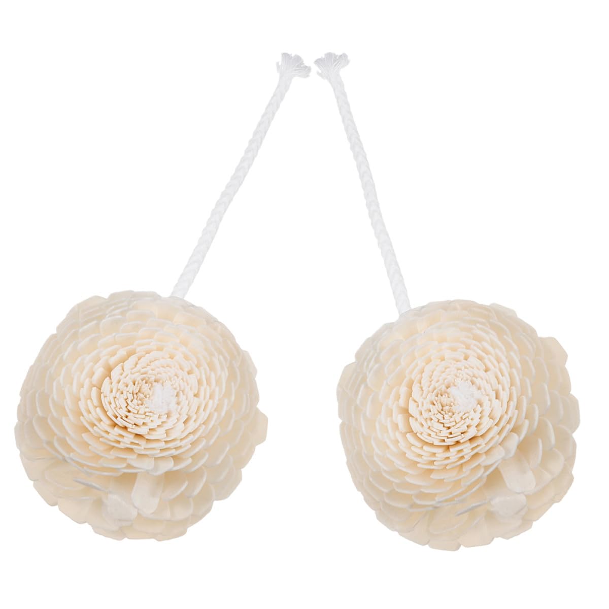 DOITOOL Diffuseur de Parfum Fleur Remplaçable 2 Pièces en Corde Coton Beige