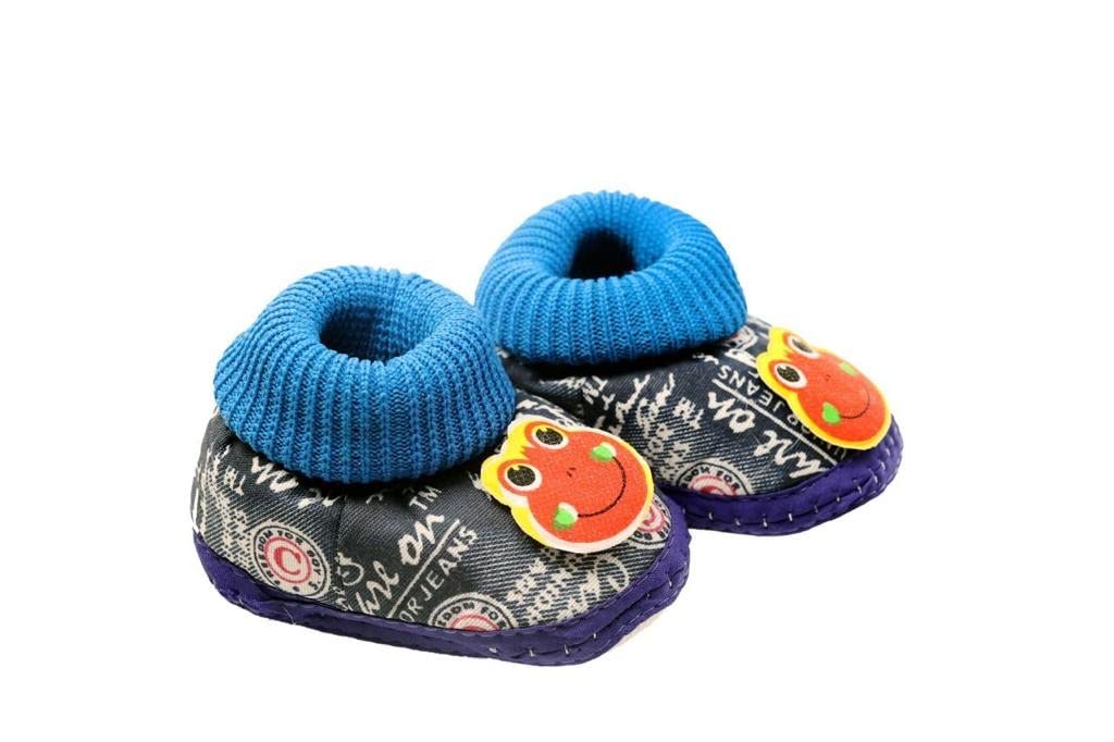 Advik Enterprises Unisex Newborn Baby Booties First Walking Shoes Sandals with Anti Slip Sole Footwear 0-8 Months (Blue) (0_Months) 1