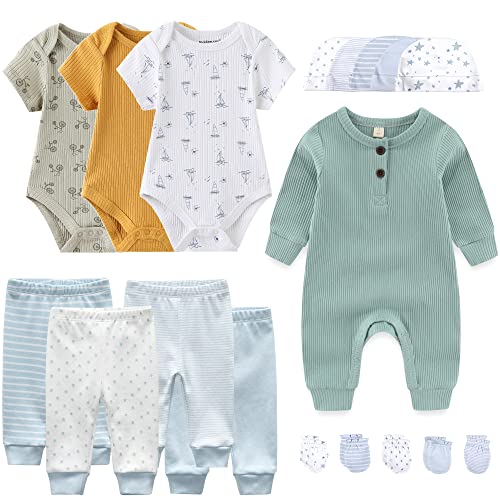 Image of JELYLOVE Unisex Baby boy girls' clothes & Accessories Newborn Outfits Gift Set - 18 Pieces Layette Set - Fit 0-3-6 Months