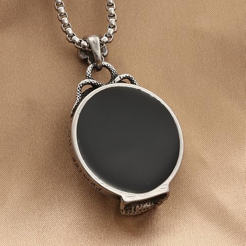 Punk Vintage Stainless Steel Magic Mirror Pendant Necklace For Men Women Gothic Unique Skull Necklaces Jewelry Gifts4
