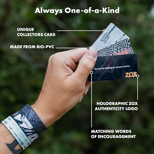ZOX Bracelets — Stretchy Elastic Band with Motivational Affirmations and Beautiful Artwork — 5 Pack4