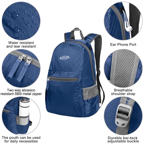 G4Free 20L Lightweight Packable Backpack Foldable Travel Hiking Daypack for Men and Women(Medium Blue) by G4Free - Image 3