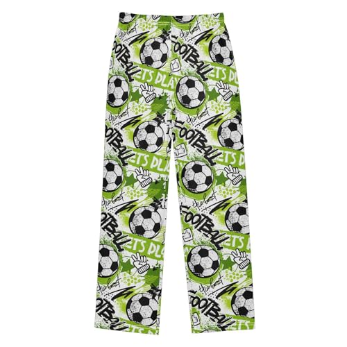 Boys' Pants Soccer Balls Football Green Spots Long Bottoms Jogger Pants Elastic Waist Trousers with Pockets S-XL - Main Image