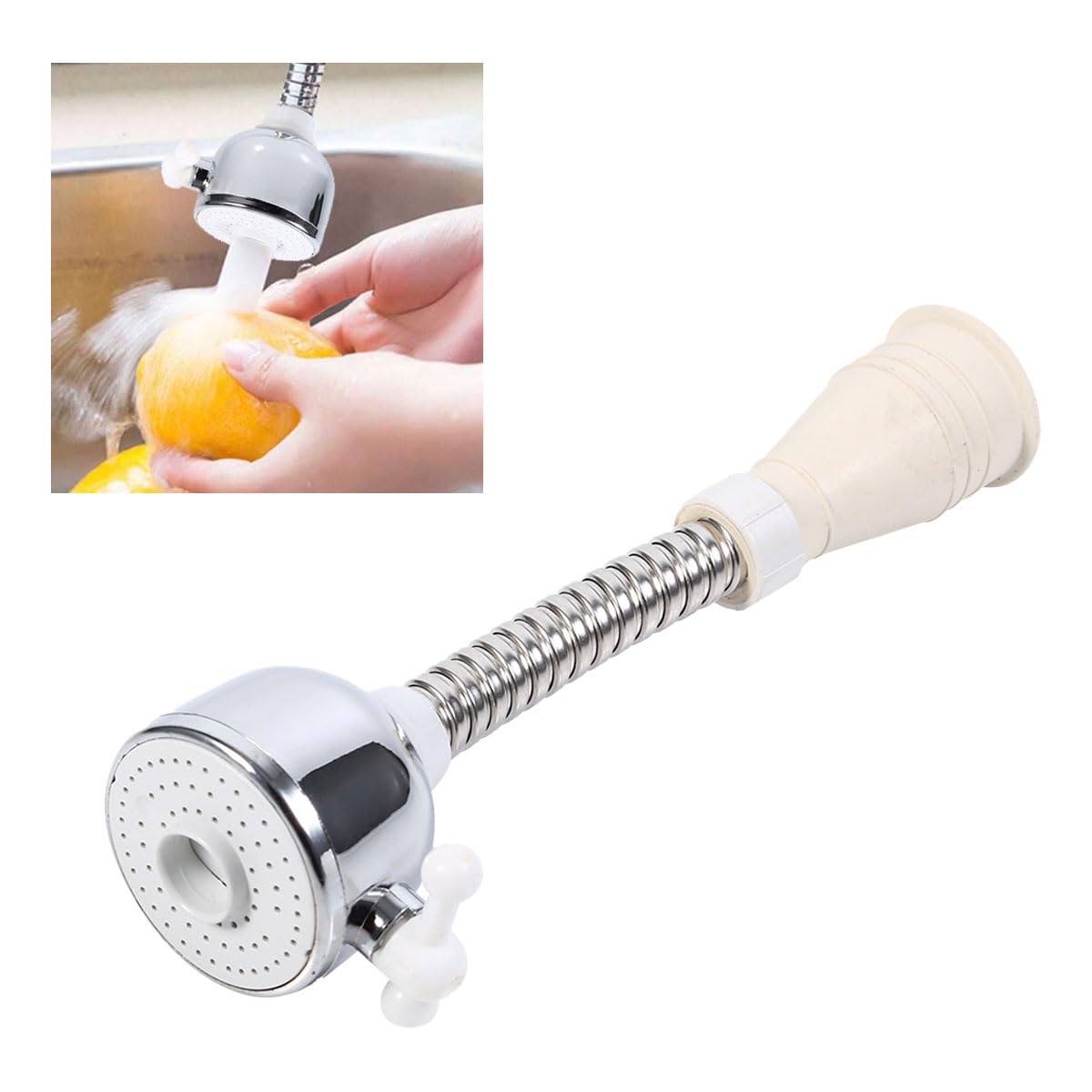 Adjustable Water Saving Tap, Kitchen Tap Spray Head 360° Swivel Tap Aerator, Faucet Sprayer Attachment Anti-Splash Sink Tap Faucet Sprayer for Kitchen Sink Faucet Adapter