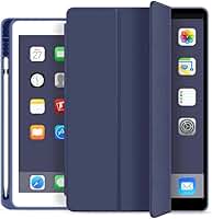 Capa Capinha Azul-Marinho Para iPad 9ª 8ª 7ª Geração Com Suporte Caneta A2602 A2604 A2603 A2605 A2270 A2428 A2429 A2430 A2197 A2200 A2198