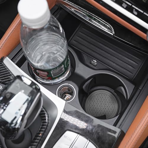 Image of Mandark 2PCS Car Cup Holder Coasters, 2.75 Inch Non-Slip Insert Water Bottle Holder Pads, Dustproof Automotive Interior Accessories Mat, Universal for Vehicles, Trucks, RVs and More(Gray)