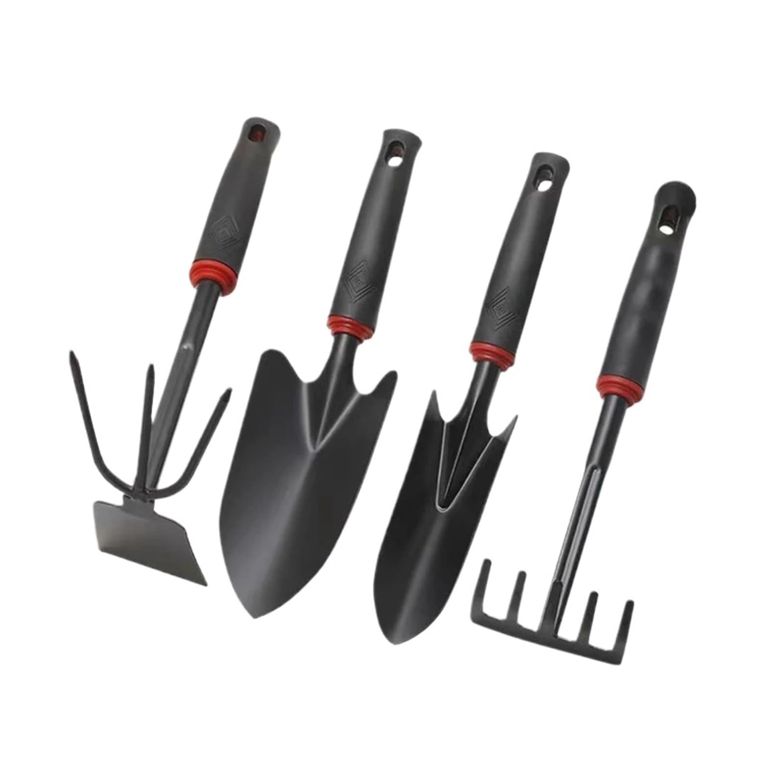 Gartenschaufel, Gemüsepflanzwerkzeuge, Rechen, Hacke, Kelle, klein, 4 Stück | Horticulture 4 piece