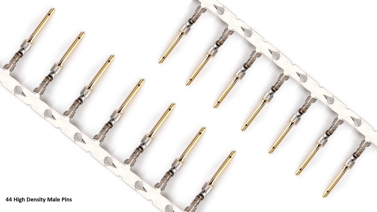 CompuCablePlusUSA.com D-Sub High Density 44 Pin Male Crimp Type DIY Kit with Shielded Metal Hood (Male, High Density DB44)