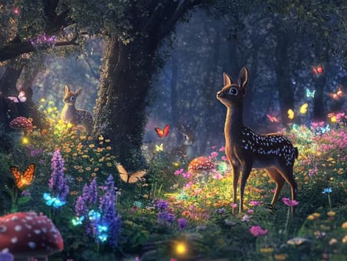 Pintura por números adultos sin saber dibujar con lienzo numerado de bosque animal de 50x60cm