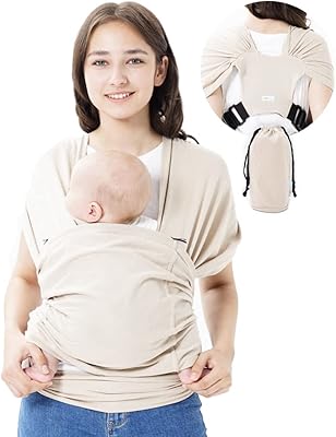Hilabab Baby wrap Carrier,Softness Organic Cotton,Breathable Adjustable Strap Baby Hold Carrier for Newborn Up to 40 lbs (...