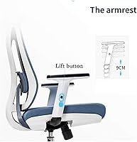 Vista 4 de YYDS Silla de malla para juegos, silla giratoria ejecutiva con respaldo alto, silla giratoria ergonómica con reposabrazos, silla de oficina, muebles