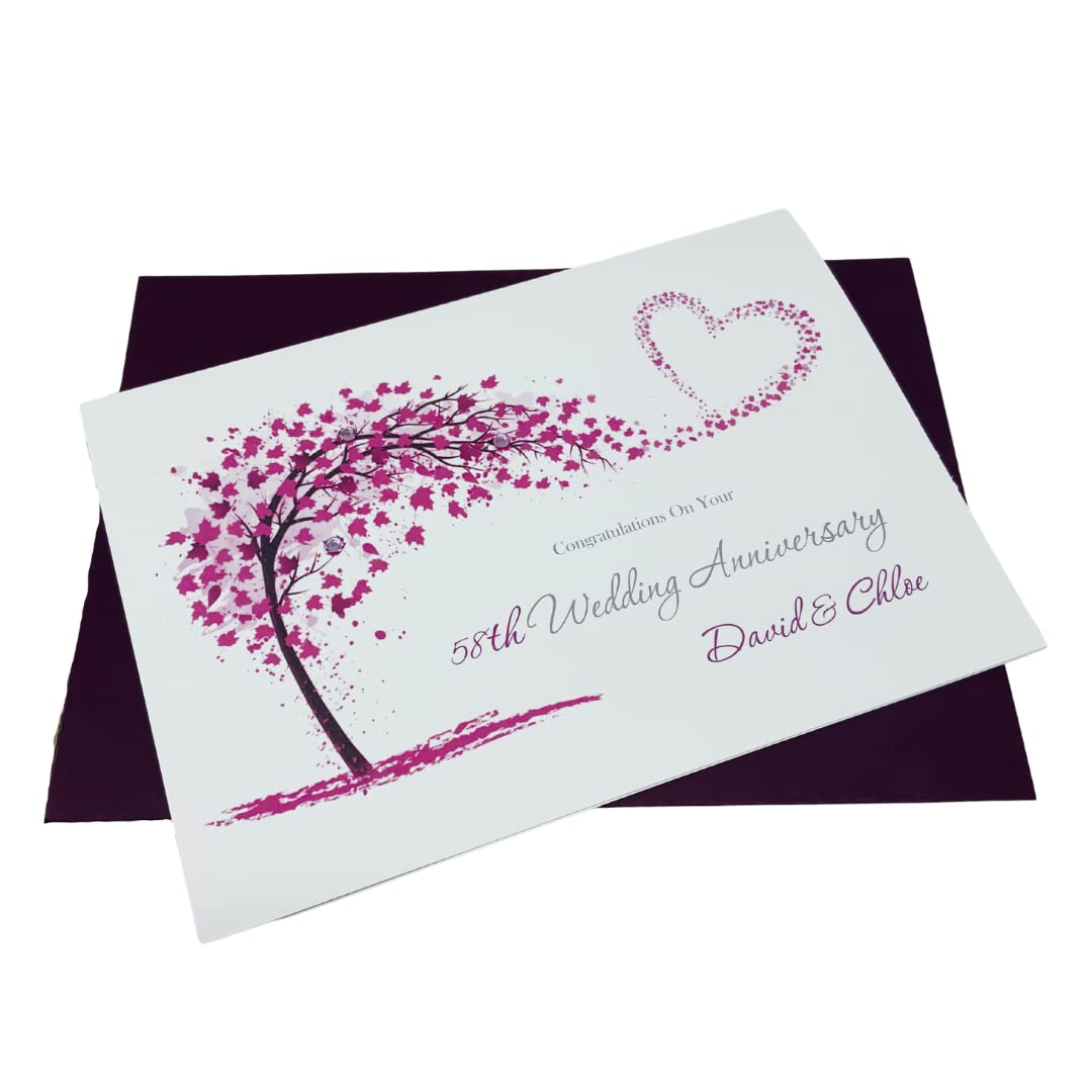 58th Wedding Anniversary Card Personalised 58 Years – SH 58