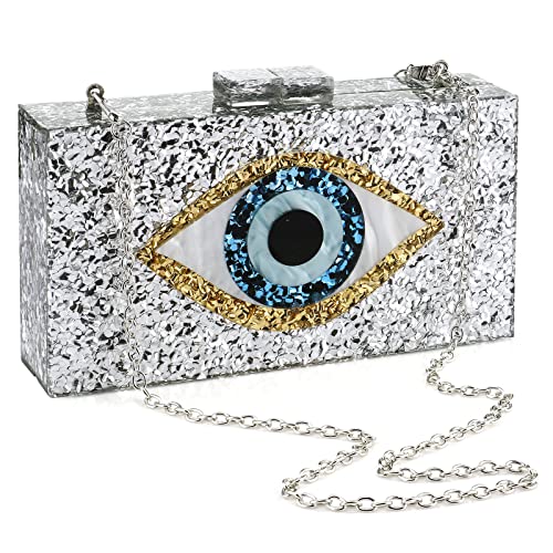 Sac acrylique rigide résistant aux chocs pochette soirée argentée