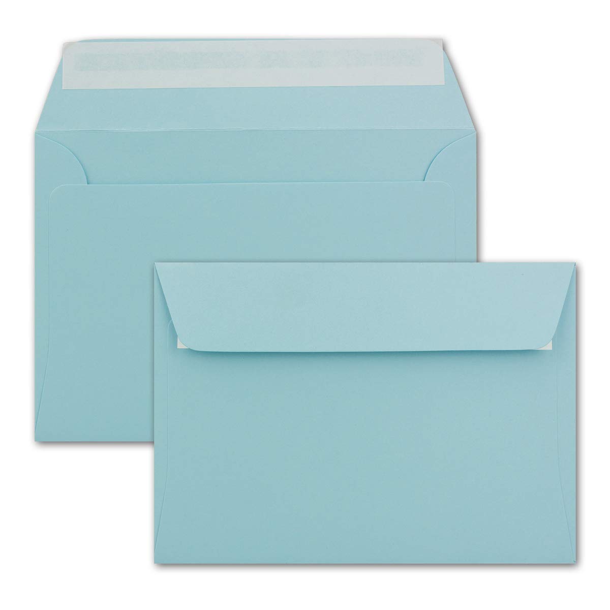 Karten und Co. - Buste per lettere, DIN C6, 11,4 x 16,2 cm, con chiusura adesiva, 120 g/mq, colore azzurro 500 Stück Hellblau - DIN C6