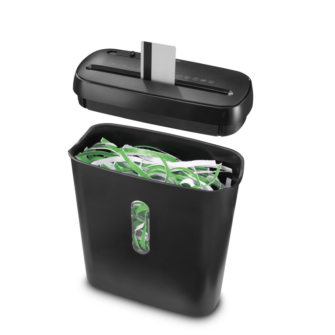 Hama |Trituradora Papel Nivel Seguridad E-2,P-2,T-2("ClassicS61, Destructora Papel, 28,5x13,5x32,2cm, Niv Ruido: 72db, Velocidad: 2,8m/min, 6mm Corte, 6 Hojas DINA4, Tarjetas crédito, Grapas) Negro