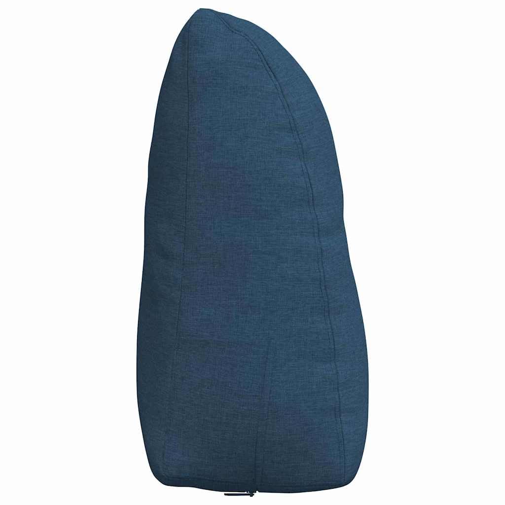 Cojín de espalda azul 60 x 24 x 50 cm de tela ergonómico ortopédico con funda extraíble transpirable para oficina, sofá, coche, cama y silla de ruedas