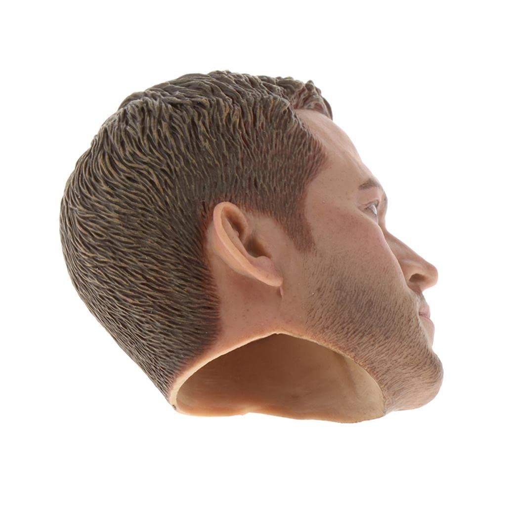 Kopfskulptur 1/6 Männlicher Kopf Modellkopf Skulptur für Actionfigur mit Detaillierten Gesichtszügen aus für Bastler Sammler Rollenspiel