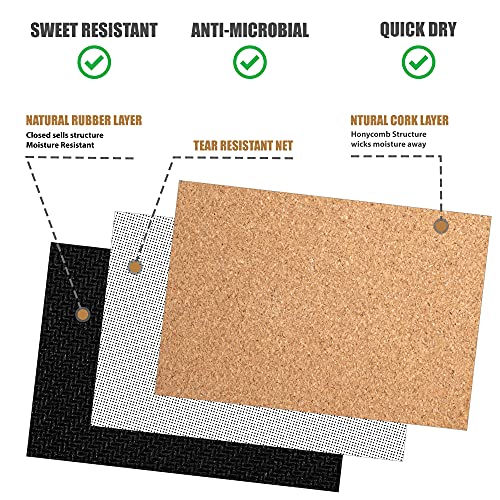 Depah Antislip sportmat van kurk en natuurlijk rubber, inclusief tas en riemen, recyclebaar, vrij van schadelijke stoffen, trouwe accessoire voor pilates, yoga en meditatie-oefeningen, yogamat - yogamat - Image 6