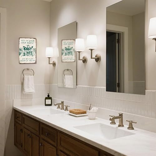 Miniatura 7 de Cartel de metal divertido para baño, diseño de vaquero, retro, decoración de pared, 8 x 12 pulgadas, «Wash Your Hands», póster de arte de pared