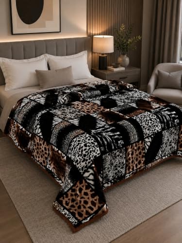 LA VERNE Woolen Blend Warm & Cozy Mink Blanket for Heavy Winters for Double Bed, Super Soft Mink Embossed Blanket Deal