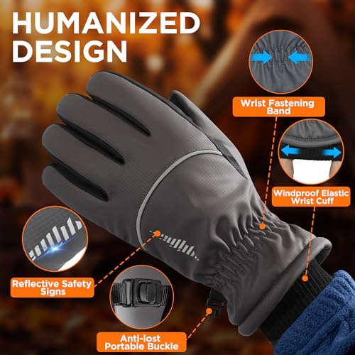 Image of rivmount Winter Gloves with Waterproof /Touchscreen /Warm, Thermal Snow Glove for Cold Weather Running, Ski, Cycling, Women Men