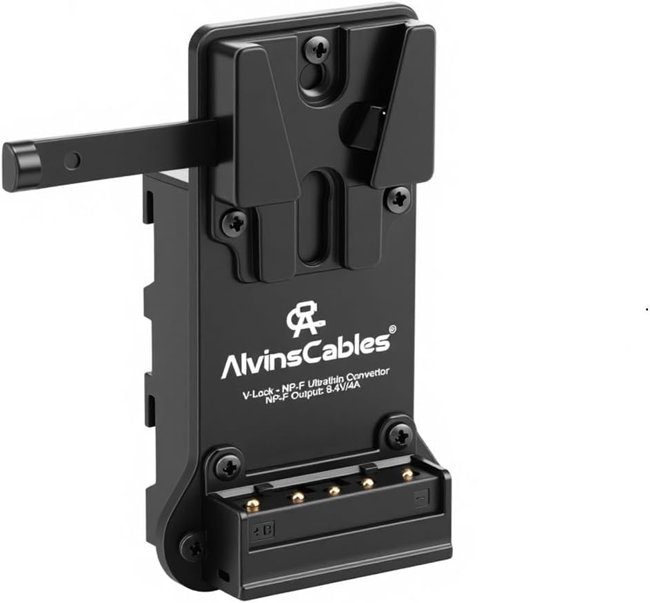 Alvin's Creativity V-Mount Battery Plate Bundle – Dual 15mm Rod Clamp Battery Plate & NP-F Dummy Battery to V-Mount Adapter for Camera Monitors & LED Lights