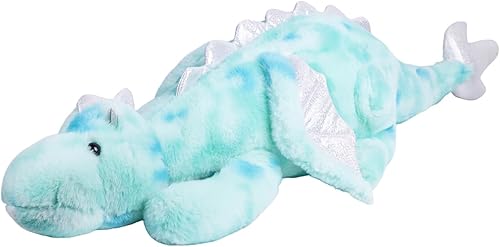 Miniatura 43 de ARELUX Peluche grande de dragón de 36 pulgadas, suave peluche de pterosaurio verde, almohada gigante de dinosaurio mullido con alas para amigos